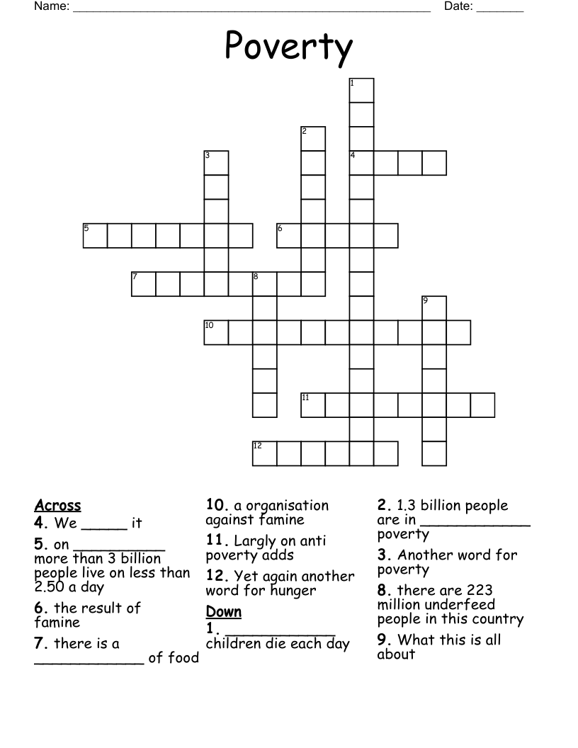anti poverty org crossword clue