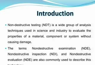 What is an introduction to non-destructive testing?