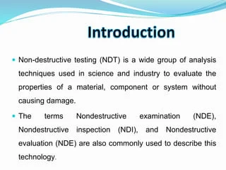 What is an introduction to non-destructive testing?