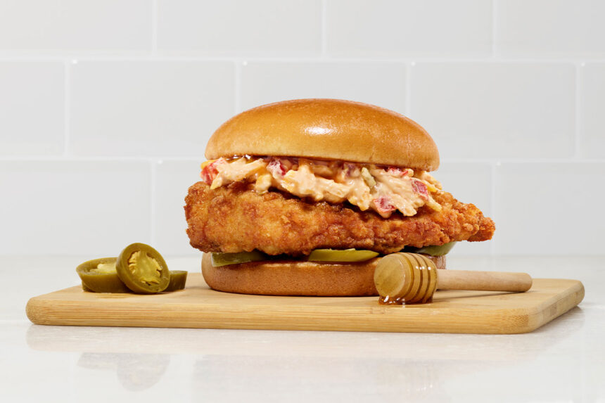 honey pepper pimento chicken sandwich