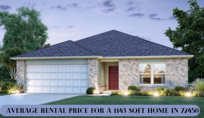 average rental price for 1143sqft home in 72450