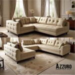 Azzuro U-Shape Corner Sofa Bed – Elegant Design with Built-in Bed Feature