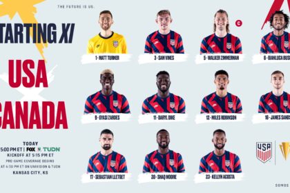 canada men's national soccer team vs united states men's national soccer team lineups