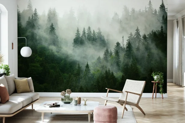 Bring Nature Indoors the Allure of Forest Wallpaper in Modern Interior Design