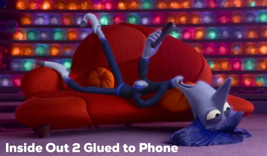 inside out 2 glued to phone
