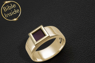 Male Gold Jewellery Ring With Bible Inside From My Nano Jewellery