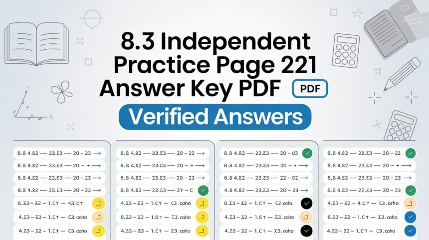 8.3 Independent Practice Page 221 Answer Key