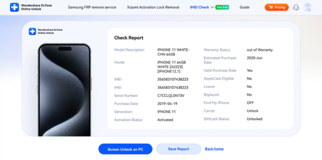 view your device imei information
