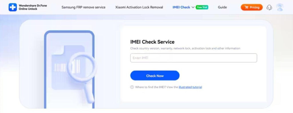 enter your device imei code
