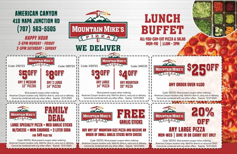 mike's pizza coupons