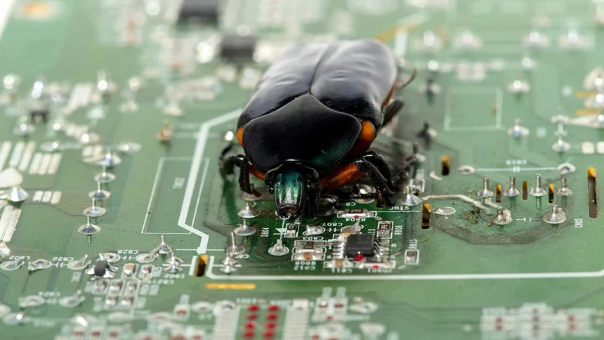 insect inside computer screen