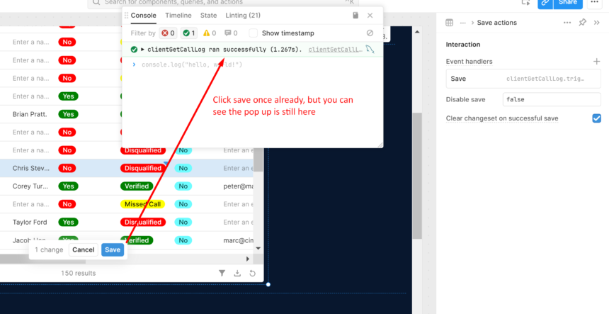 save changes button